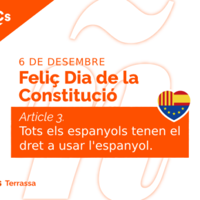 González (Cs Terrassa): “Un any més, Terrassa no commemorarà el Dia de la Constitució per l'oposició del partit de Jordi Ballart”